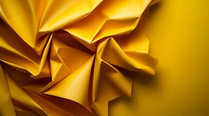 Abstract Yellow Fabric Drapery: A Study in Texture and Light