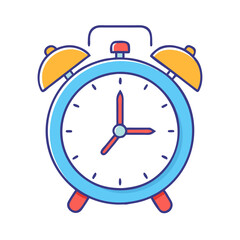 analog alarm clock vector icon, national retro day vector illustration - simple illustration of analog alarm clock perfect for logos, and national retro day vector-themed designs.