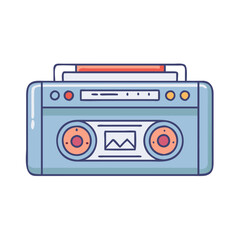 cassette player vector icon, national retro day vector illustration - simple illustration of cassette player perfect for logos, and national retro day vector-themed designs.