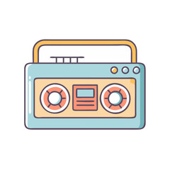 cassette player vector icon, national retro day vector illustration - simple illustration of cassette player perfect for logos, and national retro day vector-themed designs.