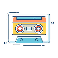 cassette tape vector icon, national retro day vector illustration - simple illustration of cassette tape perfect for logos, and national retro day vector-themed designs.