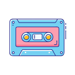 cassette tape vector icon, national retro day vector illustration - simple illustration of cassette tape perfect for logos, and national retro day vector-themed designs.