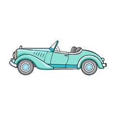 Obraz premium classic convertible car vector icon, national retro day vector illustration - simple illustration of classic convertible car perfect for logos, and national retro day vector-themed designs.