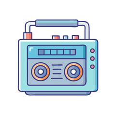 compact cassette player vector icon, national retro day vector illustration - simple illustration of compact cassette player perfect for logos, and national retro day vector-themed designs.