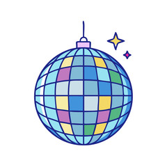 disco ball vector icon, national retro day vector illustration - simple illustration of disco ball perfect for logos, and national retro day vector-themed designs.