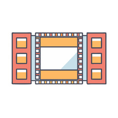 film strip vector icon, national retro day vector illustration - simple illustration of film strip perfect for logos, and national retro day vector-themed designs.