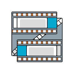 Fototapeta premium film strip vector icon, national retro day vector illustration - simple illustration of film strip perfect for logos, and national retro day vector-themed designs.