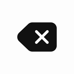 Obraz premium label cancel remove icon vector sign