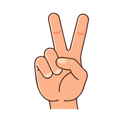 peace hand symbol vector icon, national retro day vector illustration - simple illustration of peace hand symbol perfect for logos, and national retro day vector-themed designs.