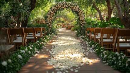 Obraz premium Wedding Ceremony with Floral Arch on the Beach