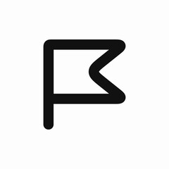 flag marker location icon vector sign