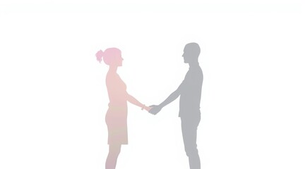Silhouette of a couple holding hands, symbolizing love, connection, and partnership