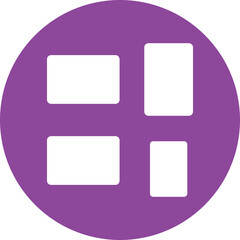 Grid Layout glyph circle icon