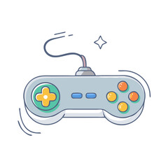 retro video game controller vector icon, national retro day vector illustration - simple illustration of retro video game controller perfect for logos, and national retro day vector-themed designs.