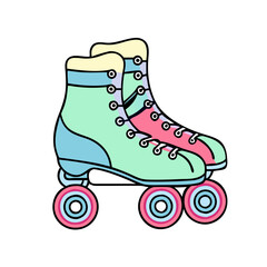 roller skates vector icon, national retro day vector illustration - simple illustration of roller skates perfect for logos, and national retro day vector-themed designs.
