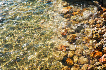 water and stones at the Mediterranean sea