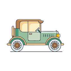 vintage car vector icon, national retro day vector illustration - simple illustration of vintage car perfect for logos, and national retro day vector-themed designs.