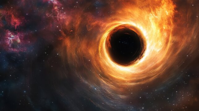 Black Hole with Fiery Accretion Disk in a Starry Galaxy