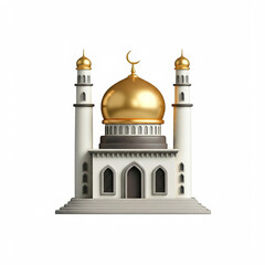 Cute small mosque illustration isolated on white background