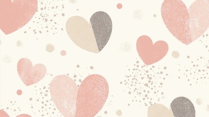 Colorful hearts pattern on a light background.