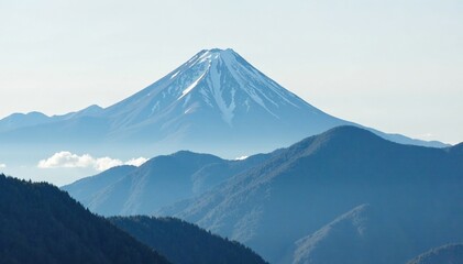 Cloud-covered mountain peak shrouded in mist and fog, mountain, gray sky