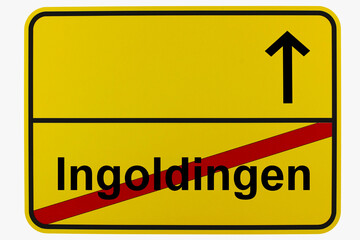 Illustration eines Ortsausgangsschildes von Ingoldingen in Baden-Württemberg