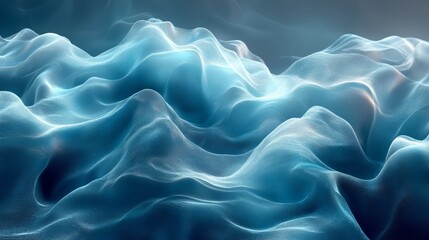 Obraz premium Abstract flowing blue waves. Ethereal gradient background, smooth lines. Modern texture, light and airy design.