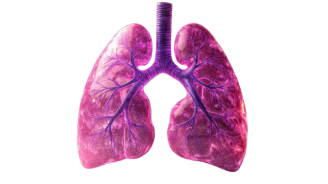 pink lung 3d render icon isolated on white background