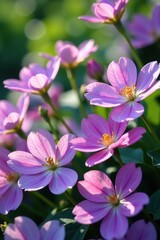 A cascade of delicate purple petals in a lush summer garden, purple, bloom, natural