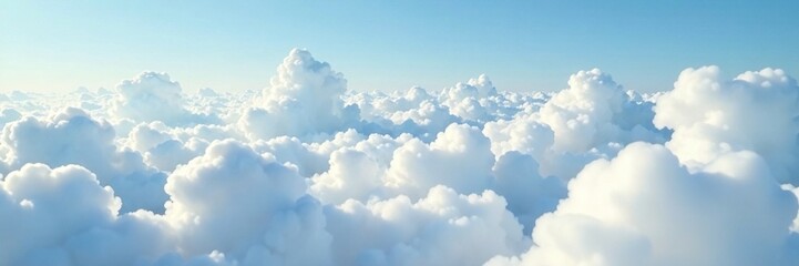 A sea of soft white cumulus clouds blankets the landscape, scenery, atmosphere, landscape