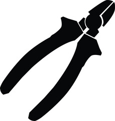 Wire cutter icon. Side cutter diagonal wire cutting pliers sign. flat style.