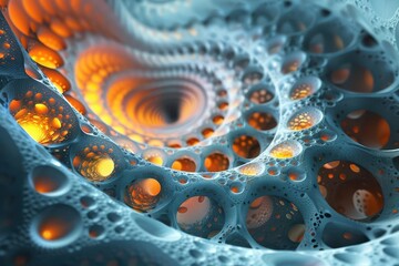A mesmerizing fractal design showcasing intricate patterns and glowing elements.