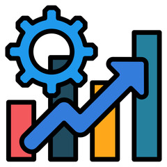 Increasing Bar Graph Icon Element For Design
