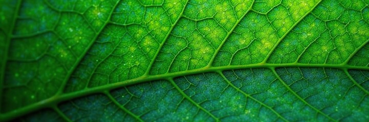 Obraz premium Microfiber fabric with green foliage texture and veins, botany, texture