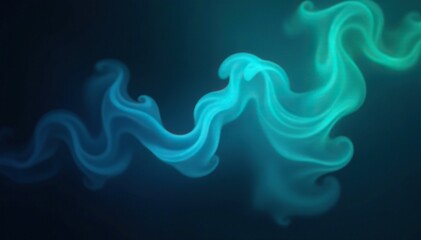 Obraz premium Swirling blue-green mist against a dark background, eerie lights,