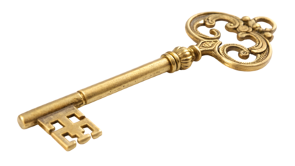 golden key isolated on white