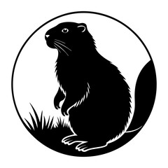 Groundhog Silhouette vector illustration