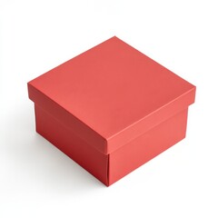 Fototapeta premium Red gift box isolated on white background, cutout