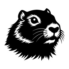 Groundhog Head Silhouette vector illustration