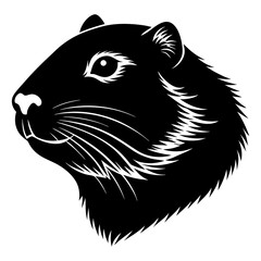 Groundhog Head Silhouette vector illustration