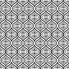 Aztec tribal geometric vector background in black and white. Seamless stripe pattern. Traditional ornament ethnic style. Design for textile, fabric, clothing, curtain, rug, ornament, wrapping.