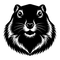 Groundhog Head Silhouette vector illustration