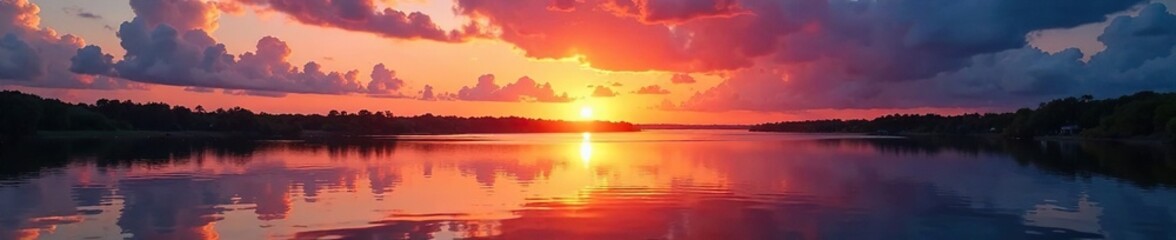 Reflections of sunset colors in Florida water, hues, landscape