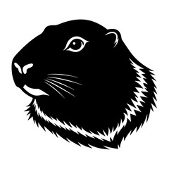 Groundhog Head Silhouette vector illustration