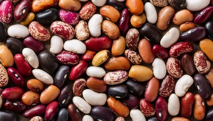mixed beans top view, AI generated