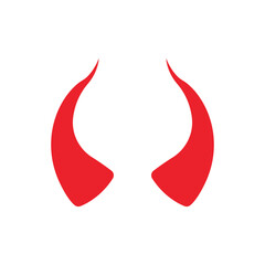 Devil horn Vector icon design illustration Template