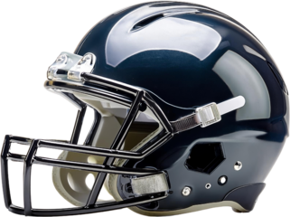 Professional American Football Helmet Dark Green Shiny Close up View Sport Equipment