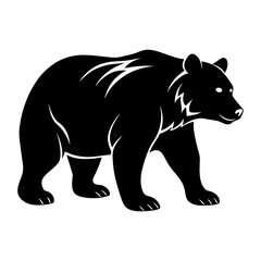 Grizzly Bear Silhouette vector illustration