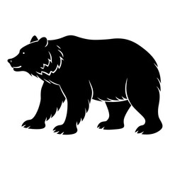Grizzly Bear Silhouette vector illustration