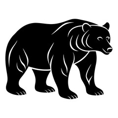 Grizzly Bear Silhouette vector illustration